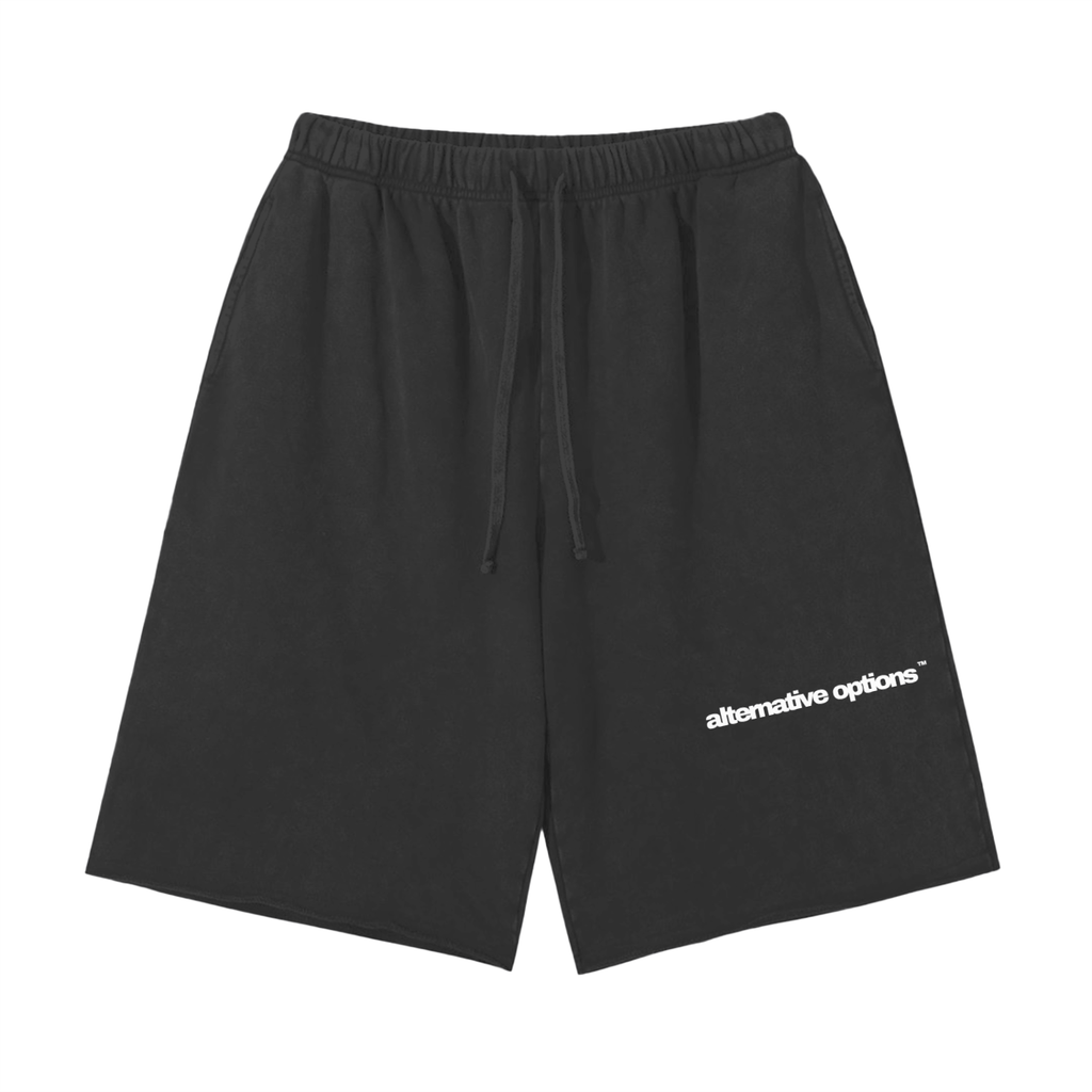 Snow Washed Raw Hem Shorts