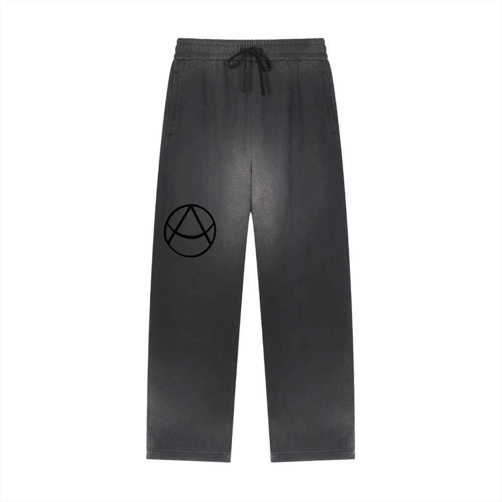 Sun Fade Raw Edge Straight-Leg Sweatpants