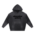 Vintage Washed Frayed Fleece Hoodie